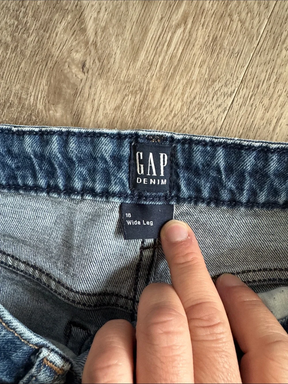 GAP Light Blue Distressed Wide-Leg Kids Jeans